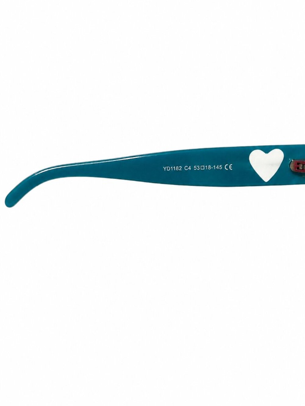 Heart Accent Glitter Aqua Crystal Eyeglass Frames 53-18-145 - Picture 4 of 10